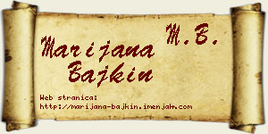 Marijana Bajkin vizit kartica